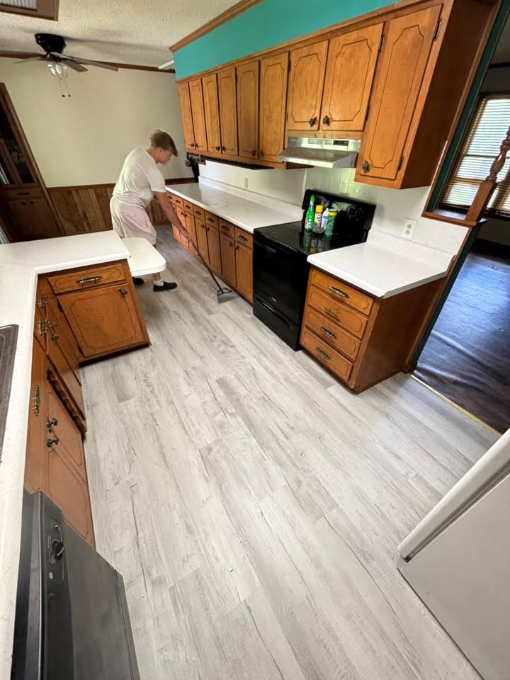 New kitchen flooring installed during a K&S Contracting remodeling project